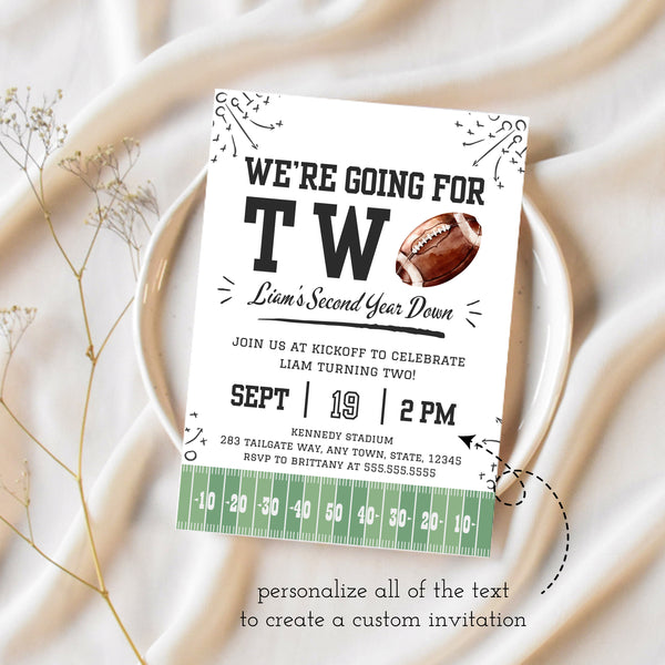 Football Birthday Party | Second Birthday Invitation | Ollie + Hank