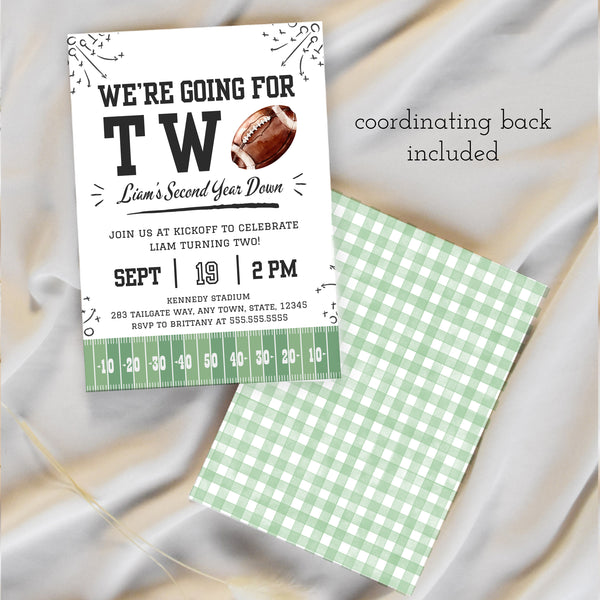 Football Birthday Party | Second Birthday Invitation | Ollie + Hank