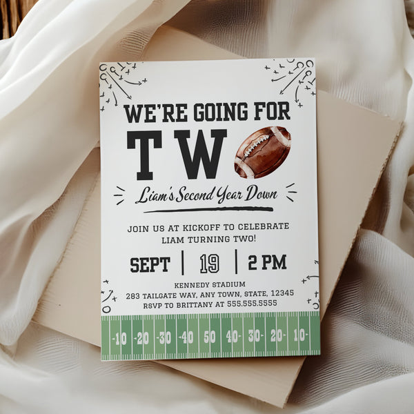 Football Birthday Party | Second Birthday Invitation | Ollie + Hank