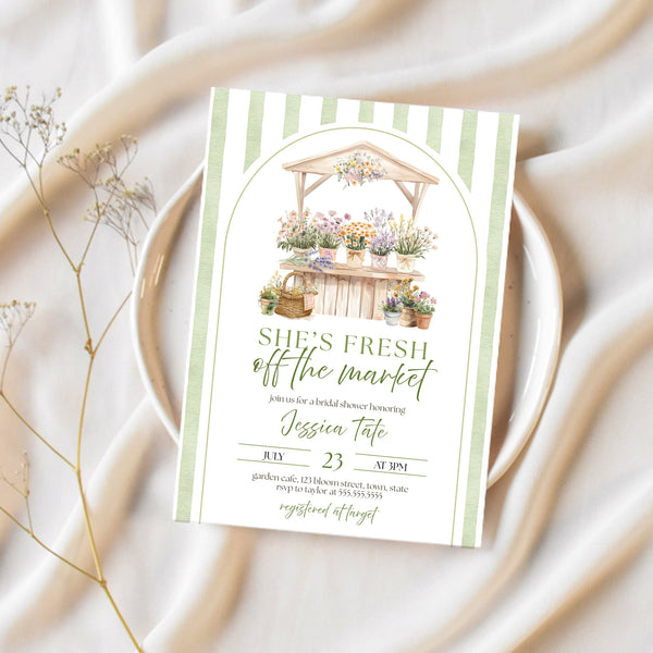 She's Fresh Off The Market Bridal Shower | Farmers Market Bridal Shower Invitation | Ollie + Hank