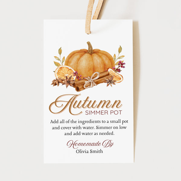 Simmer Pot Gift | Fall Simmer Pot Tag | Ollie + Hank