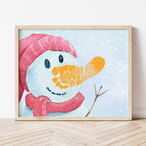 Snowman Footprint Art | Winter Footprint Art | Ollie + Hank
