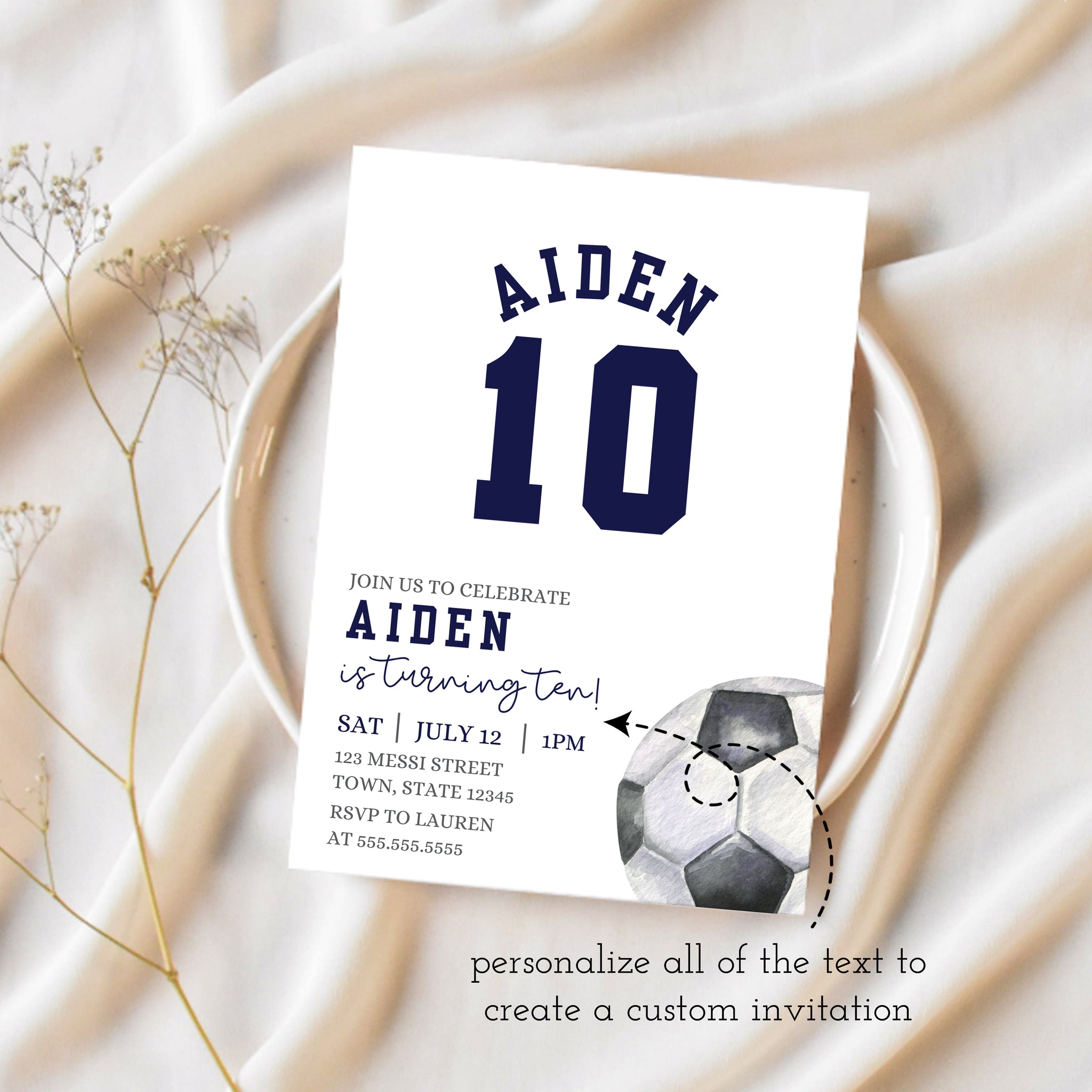 Soccer Invitations Birthday | Soccer Birthday Party | Ollie + Hank, image size:2048x2048