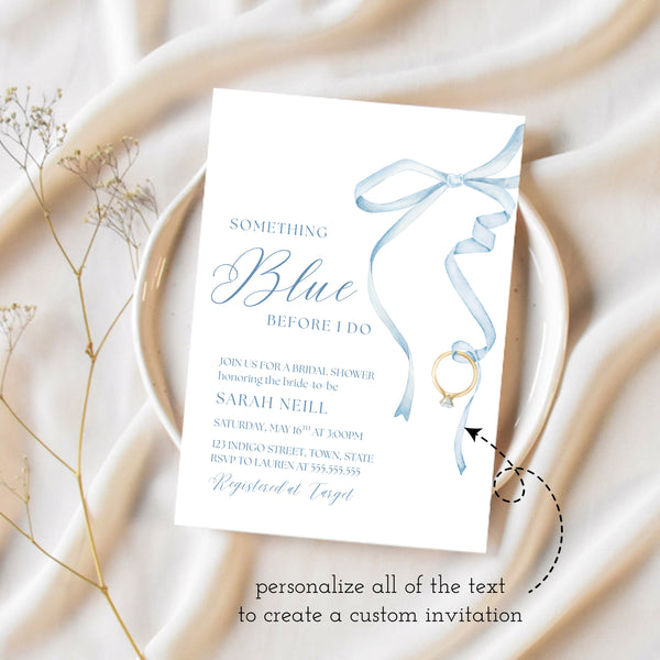 Something Blue Before I Do | Something Blue Bridal Shower Invitation | Ollie + Hank