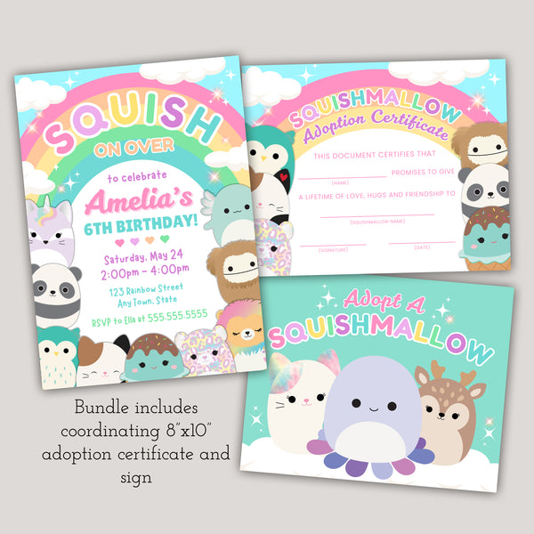Squishmallow Birthday Party | Squishmallow Party Invitation