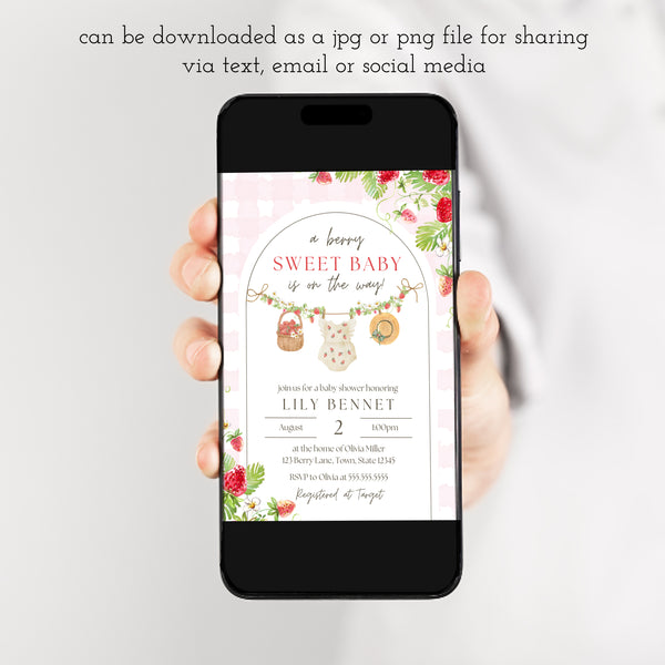 Berry Sweet Baby Shower Invitations | Strawberry Baby Shower | Ollie + Hank