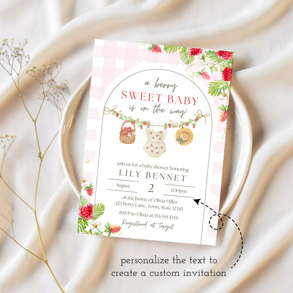 Berry Sweet Baby Shower Invitations | Strawberry Baby Shower | Ollie + Hank