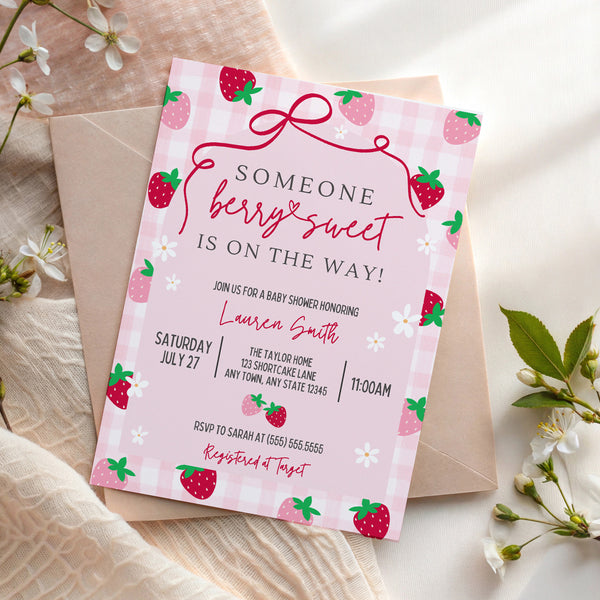 Berry Sweet Baby Shower Invitations | Strawberry Shortcake Baby Shower | Ollie + Hank