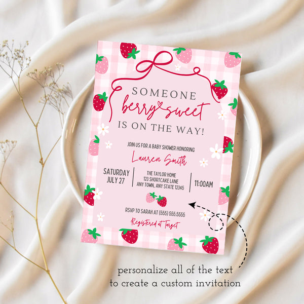 Berry Sweet Baby Shower Invitations | Strawberry Shortcake Baby Shower | Ollie + Hank