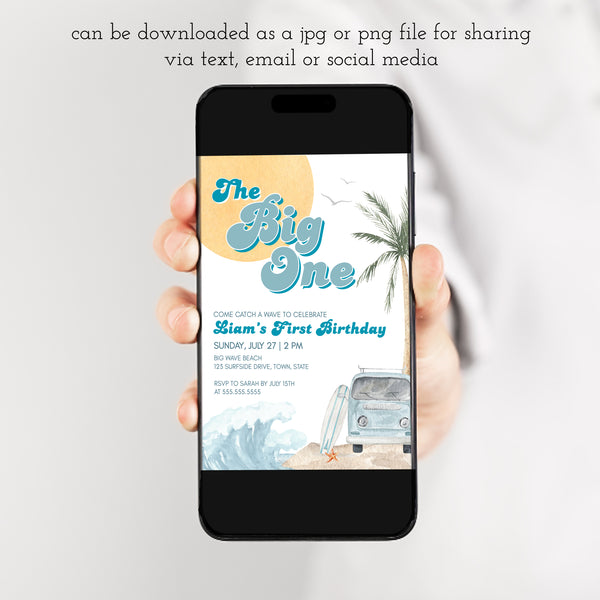 The Big One Birthday Theme | Surfing Birthday Invitation | Ollie + Hank