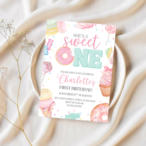 Sweet One Birthday Invitations | Candy Birthday Theme | Ollie + Hank