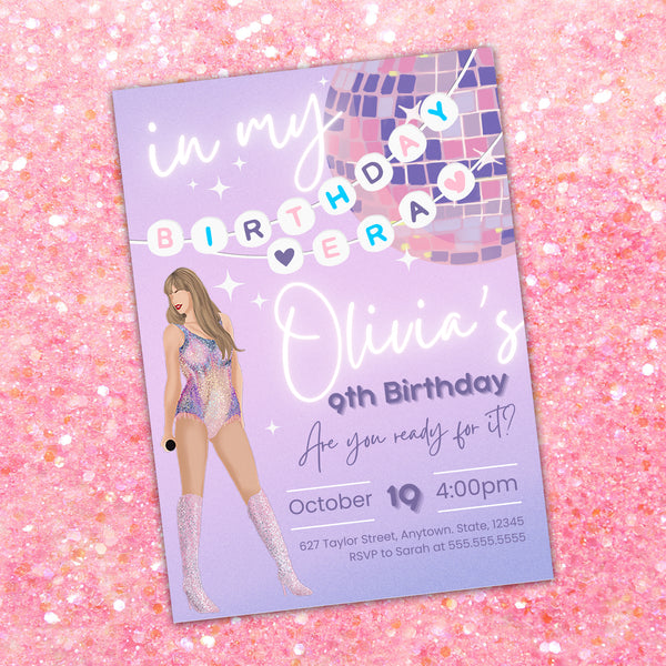 Taylor Swift Birthday Party Invitation | In My Birthday Era | Ollie + Hank