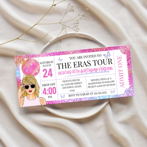 Taylor Swift Birthday Invitation | Eras Tour Party | Editable | Printable | Ollie + Hank