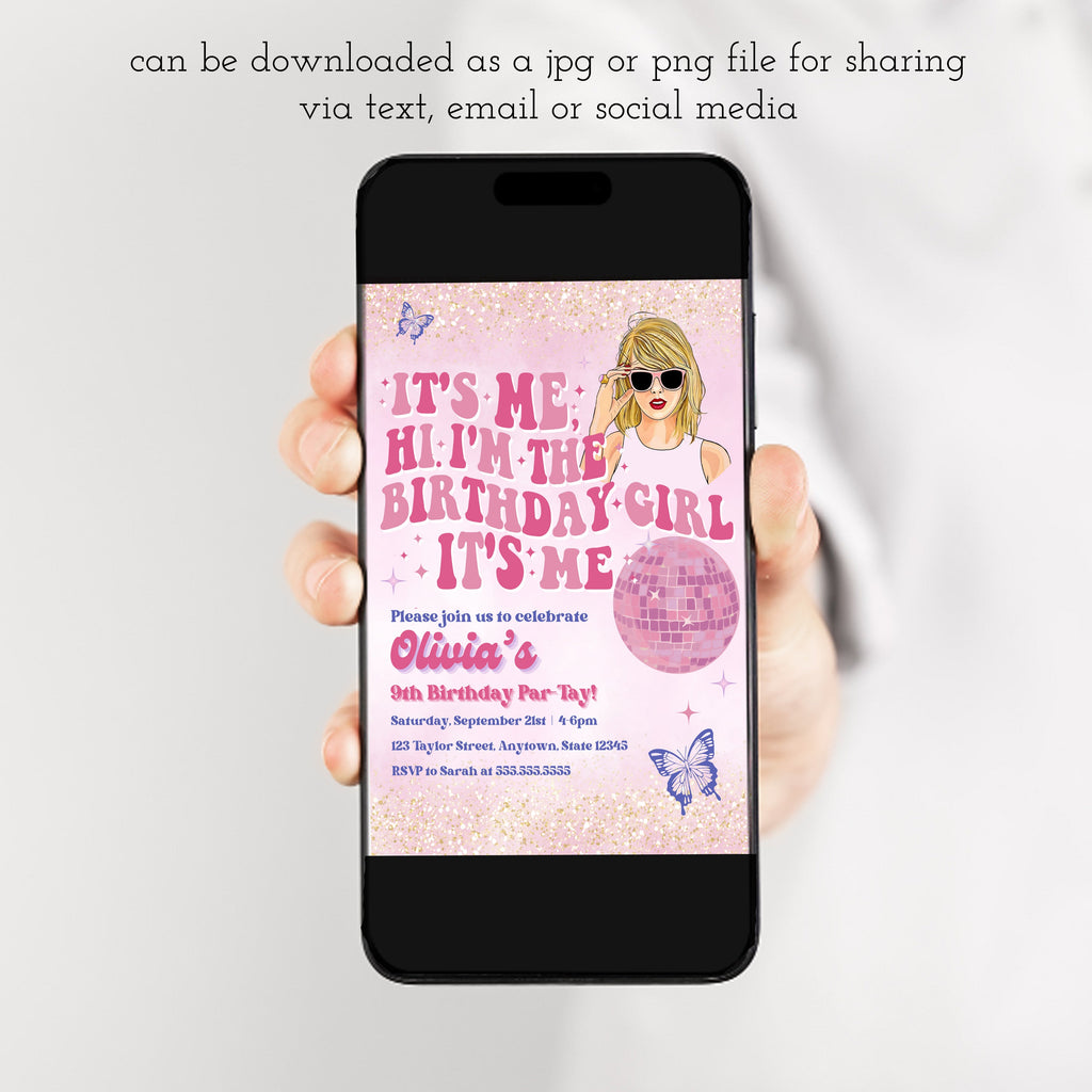 Taylor Swift Birthday Invitation Editable Printable Ollie + Hank