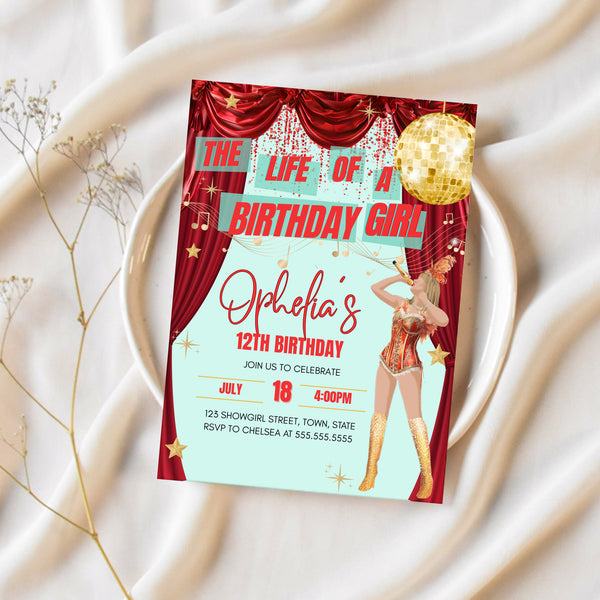Taylor Swift Birthday Invite | The Life Of A Showgirl | Ollie + Hank