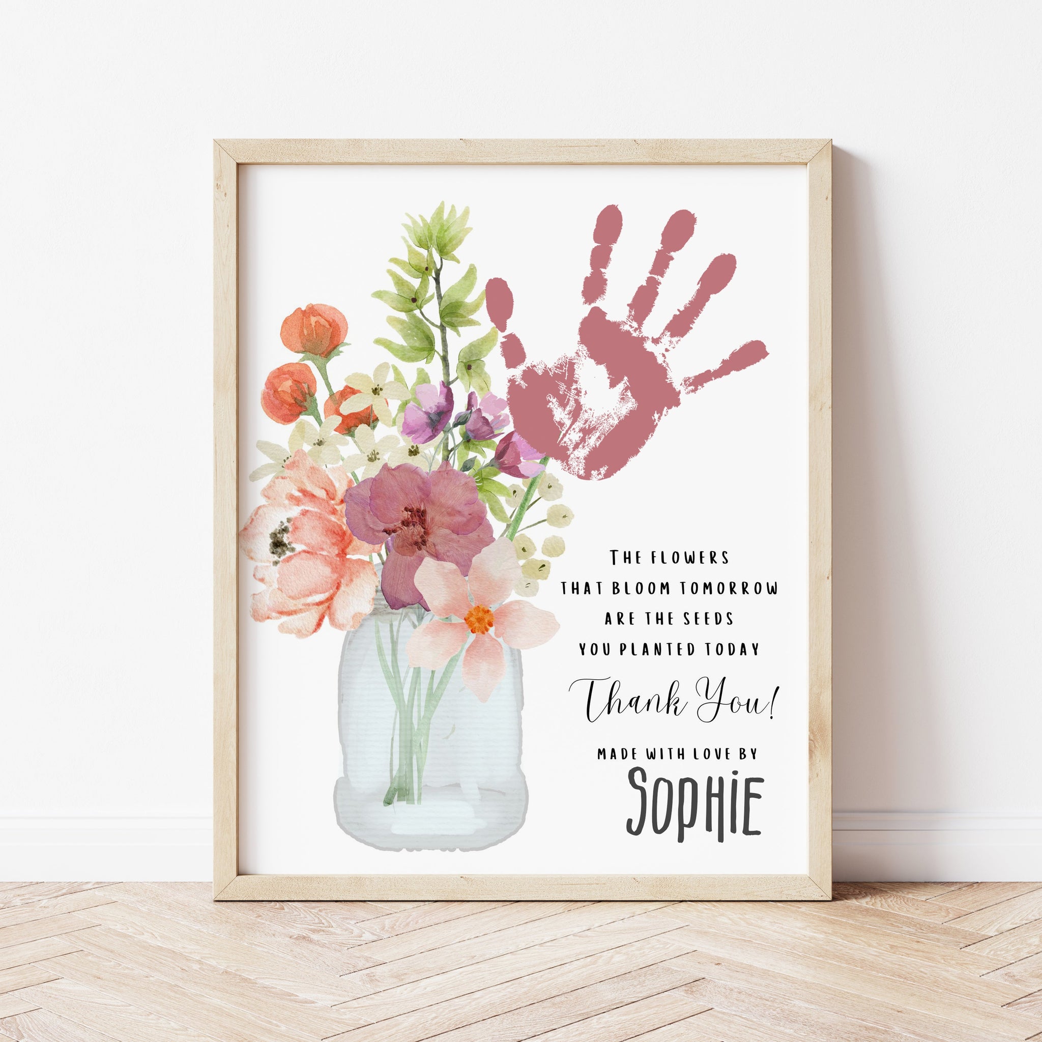 Teacher Appreciation Craft | Flower Handprint Art | Ollie + Hank