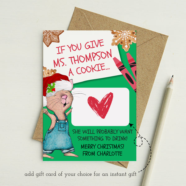 Christmas Card For Daycare Teacher | Teacher Gift Card Holder | Ollie + Hank