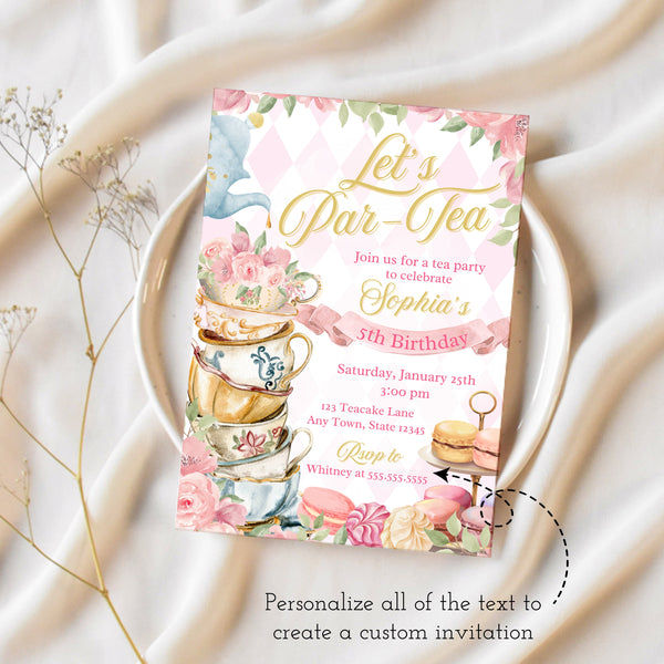 Tea Party Birthday | Tea Party Invitation | Ollie + Hank