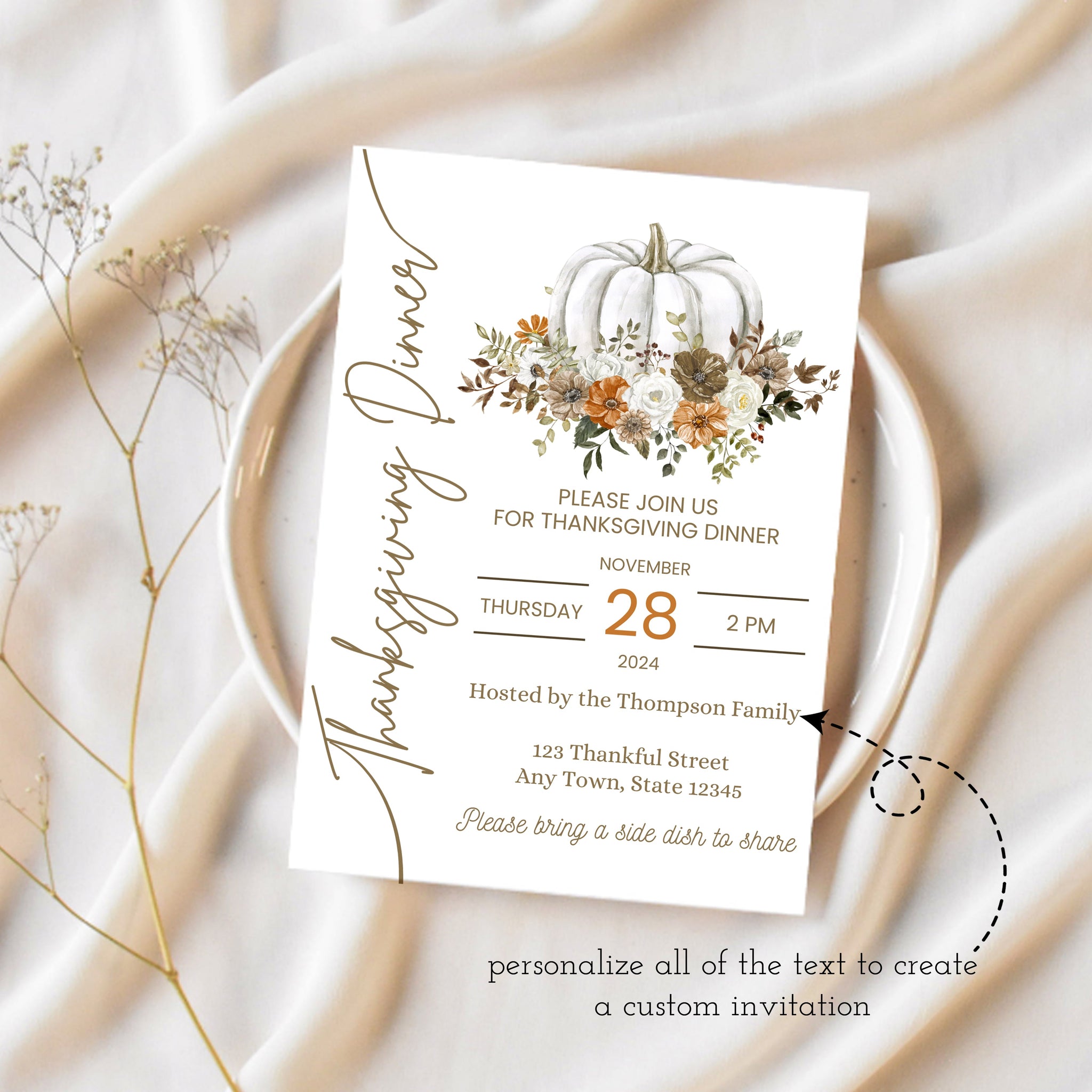 thanksgiving dinner invitation | ollie + hank