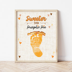 Thanksgiving Footprint Art | Sweeter Than Pumpkin Pie | Ollie + Hank