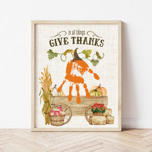 Thanksgiving Handprint Craft | In All Things Give Thanks | Ollie + Hank