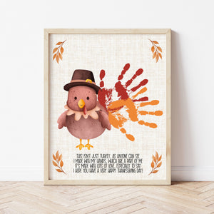 Turkey Handprint With Poem | Thanksgiving Handprint Art | Ollie + Hank