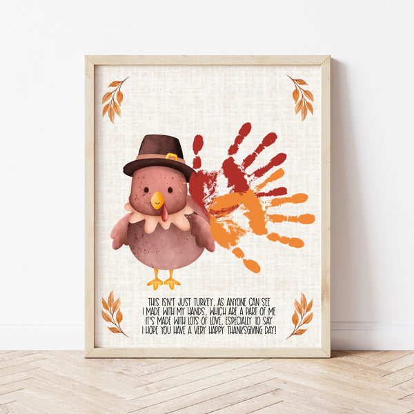 Turkey Handprint With Poem | Thanksgiving Handprint Art | Ollie + Hank