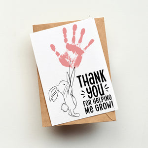 Thank You Card Daycare Teacher | Thank You For Helping Me Grow Card | Ollie + Hank