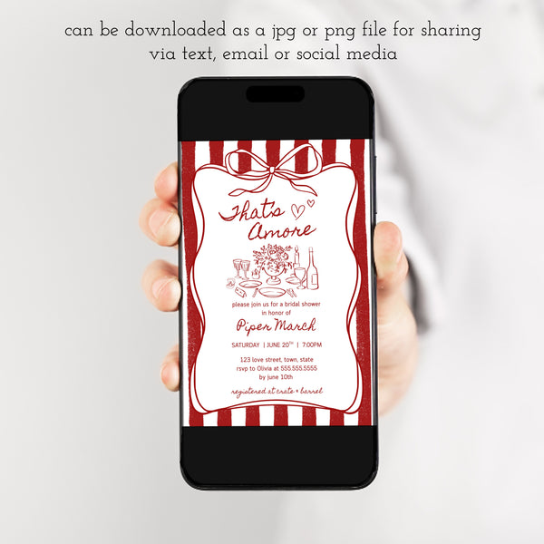 Italian Bridal Shower Theme | That's Amore Bridal Shower Invite | Ollie + Hank