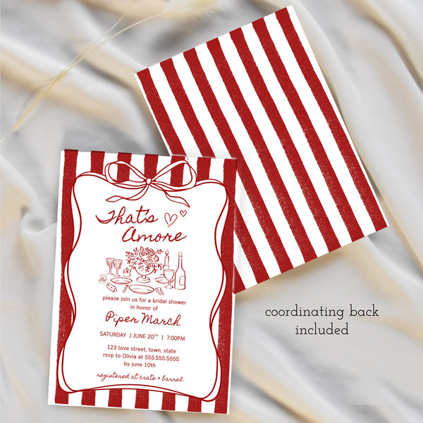 Italian Bridal Shower Theme | That's Amore Bridal Shower Invite | Ollie + Hank