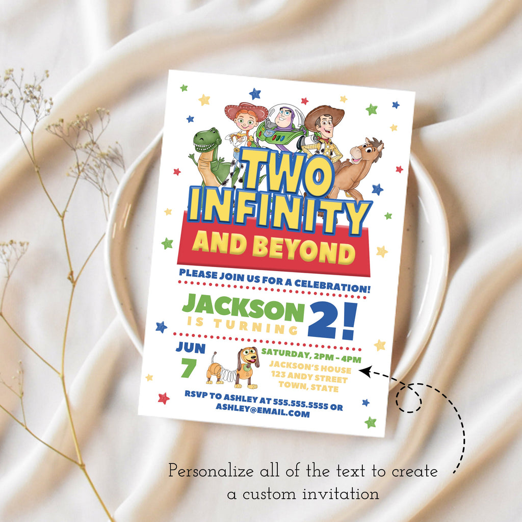 Two Infinity And Beyond | Toy Story Birthday Invitations | Ollie + Hank