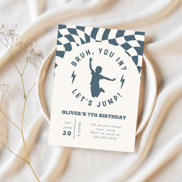 Trampoline Park Birthday Invitation | Jump Birthday Party | Ollie + Hank