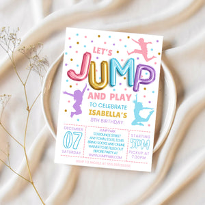 Trampoline Park Birthday Party | Jump Birthday Invitation | Ollie + Hank