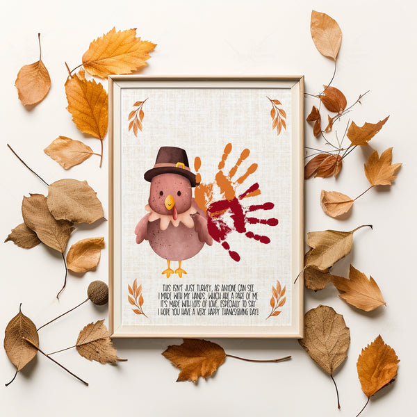 Turkey Handprint With Poem | Thanksgiving Handprint Art | Ollie + Hank