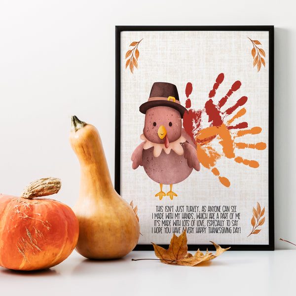 Turkey Handprint With Poem | Thanksgiving Handprint Art | Ollie + Hank