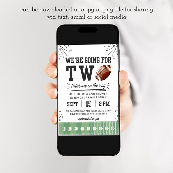 Football Baby Shower Invitations | Twin Baby Shower Invitations | Ollie + Hank