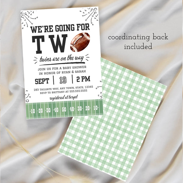 Football Baby Shower Invitations | Twin Baby Shower Invitations | Ollie + Hank