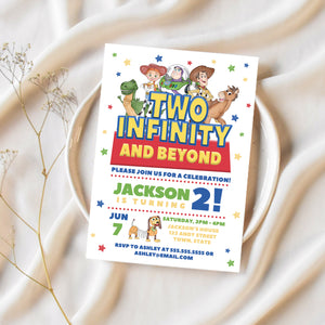 Two Infinity And Beyond | Toy Story Birthday Invitations | Ollie + Hank