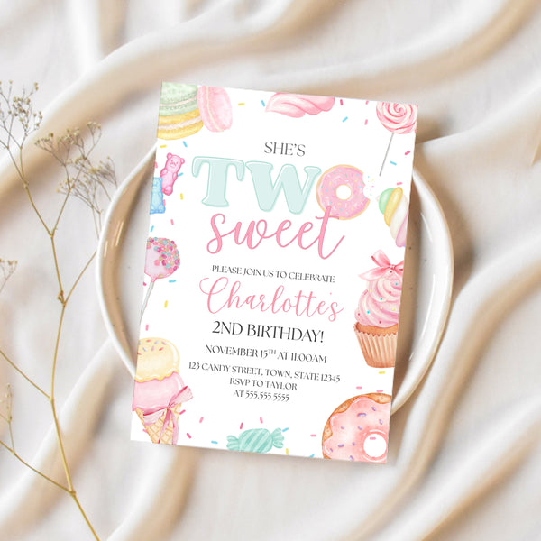 Two Sweet Birthday Invitations | Candy Birthday Theme | Ollie + Hank