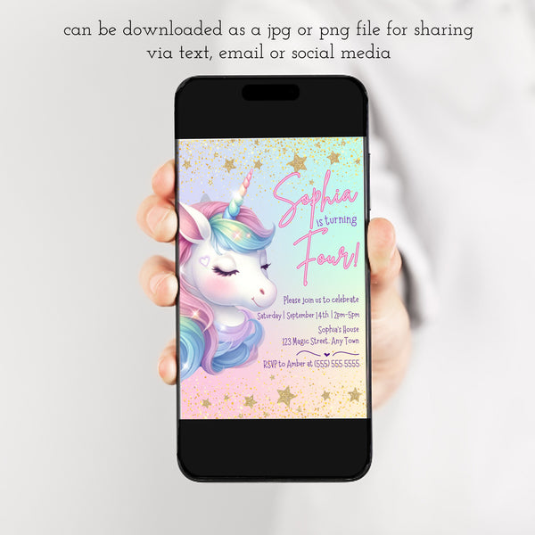 Unicorn Invitation Template | Unicorn Birthday Invitation | Ollie + Hank