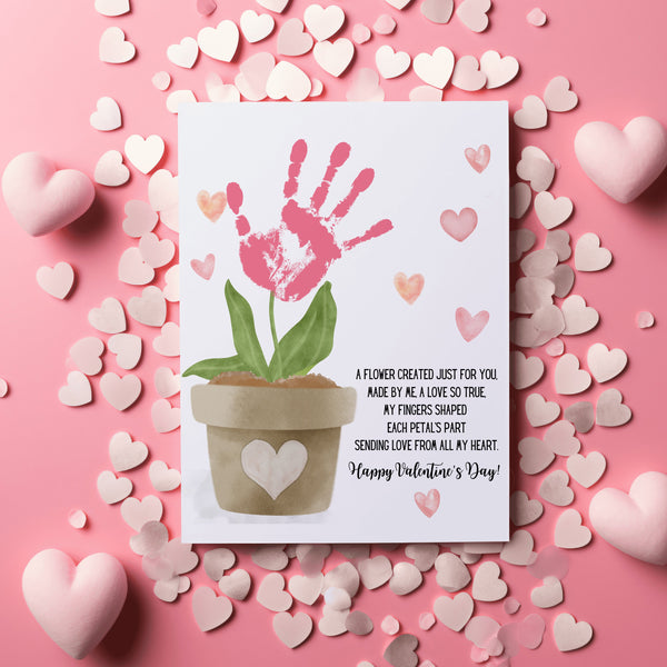 Valentine Handprint Poem | Flower Handprint Craft | Ollie + Hank
