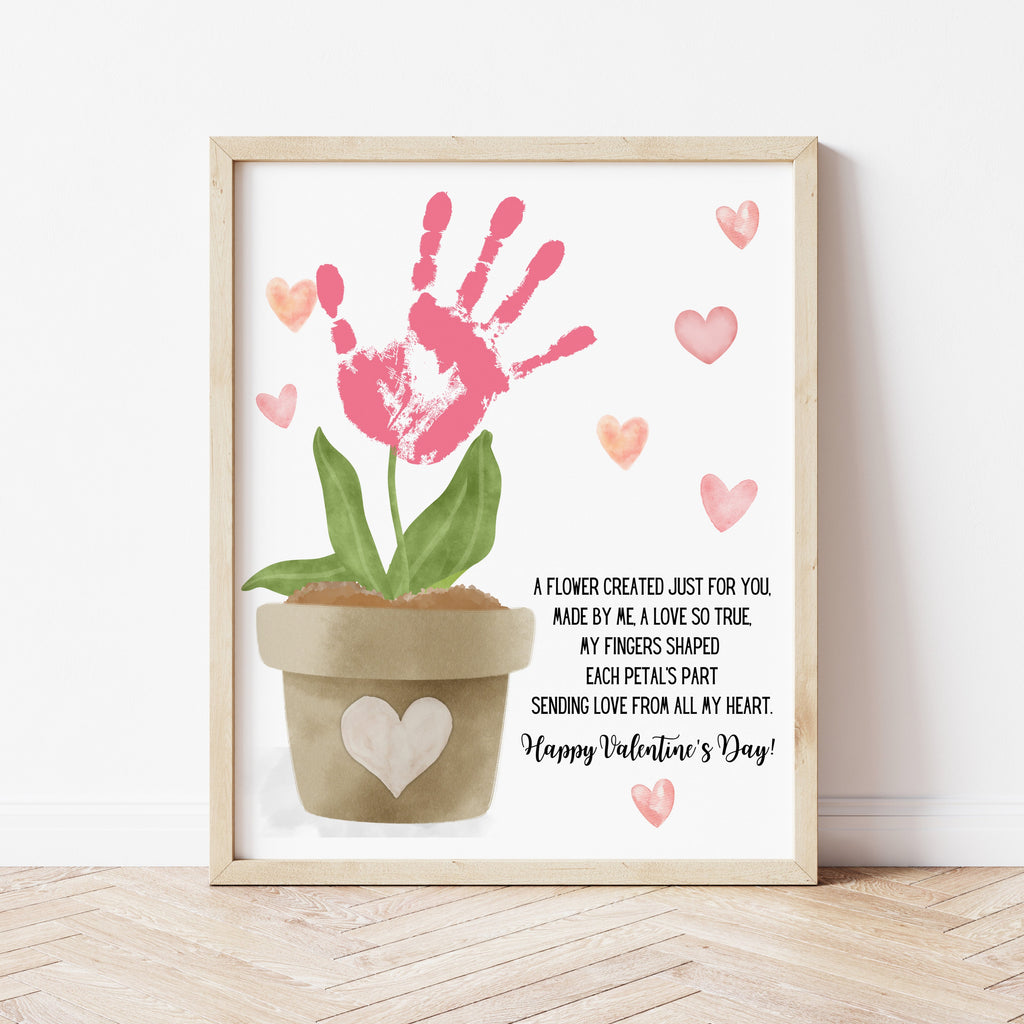 Valentine Handprint Poem Flower Handprint Craft Ollie + Hank
