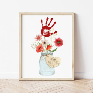 Valentines Day Handprint Art | Flower Handprint Art | Ollie + Hank