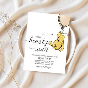 We Can Bearly Wait | Winnie The Pooh Baby Shower Invitations | Ollie + Hank