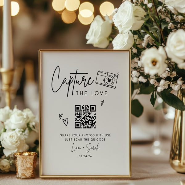 Capture The Love QR Code Signs | Wedding Photo Signs | Ollie + Hank