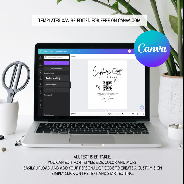 Capture The Love QR Code Signs | Wedding Photo Signs | Ollie + Hank