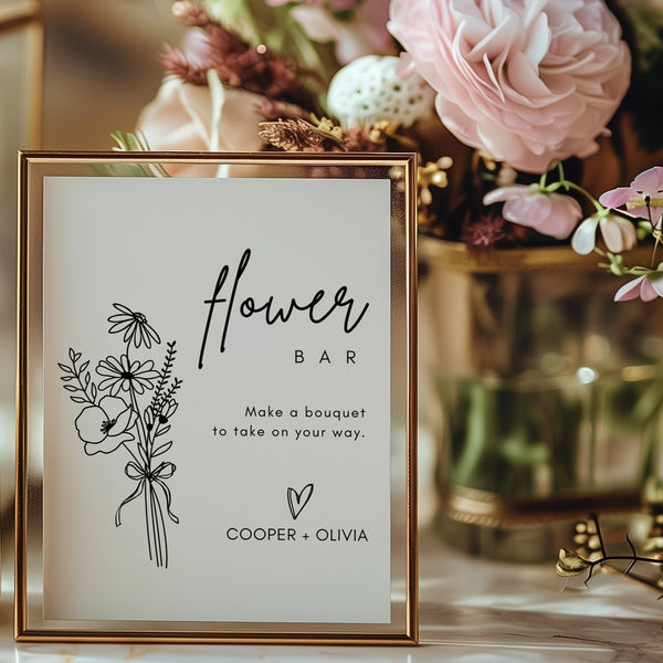 Flower Inn Sign Flower Bar Sign | Wedding Sign Template | Ollie + Hank