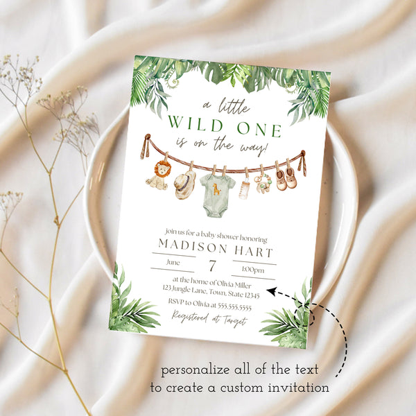 Jungle Baby Shower | Wild One Baby Shower Invitation | Ollie + Hank