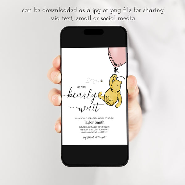 We Can Bearly Wait | Winnie The Pooh Baby Shower Invitations | Ollie + Hank