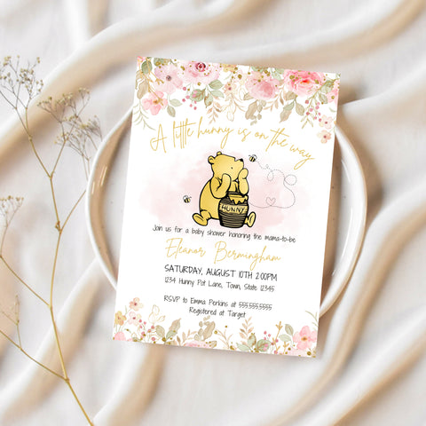 Winnie The Pooh Invitations Baby Shower | A Little Honey Is On The Way | Ollie + Hank